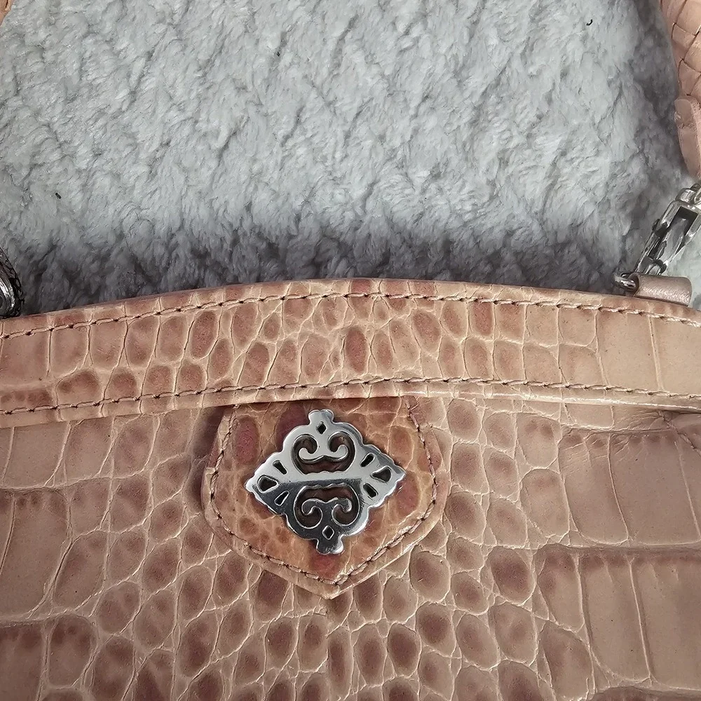 RETIRED BRIGHTON PETAL PINK CROC EMBOSSED HANDBAG NO‎ STRAP